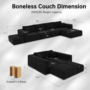 Oversized Modular Sectional Sofa Bed with Extra Deep Seat