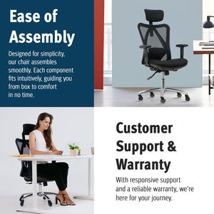 Ergonomic Mesh Office Chair with 4D Lumbar Support