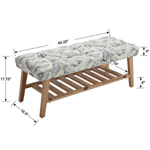 Upholstered Storage Bench with Shoe Storage