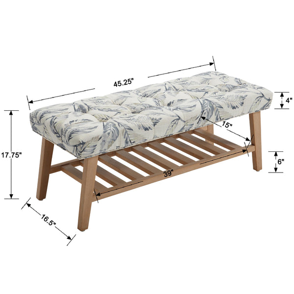 Upholstered Storage Bench with Shoe Storage