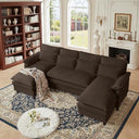 U-Shaped Sectional Cloud Couch with Storage Ottoman