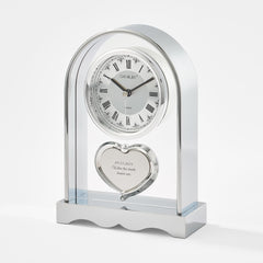 Personalized Dome Glass Mantel Clock with Roman Numerals