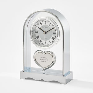 Personalized Dome Glass Mantel Clock with Roman Numerals