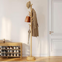 Solid Wood Freestanding Coat Rack with 8 Hooks