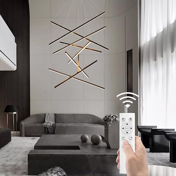 Modern LED Dimmable Chandelier – Black Pendant Light