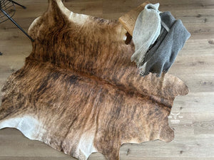 Hair-On Cowhide Area Rug 6x6 Brindle