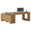 L-Shaped Executive Desk with Storage Cabinets & Shelves