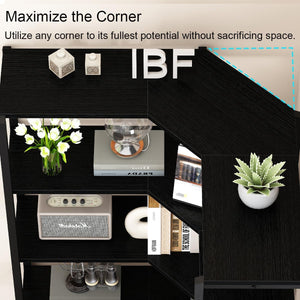 L-Shaped 5-Tier Corner Bookshelf