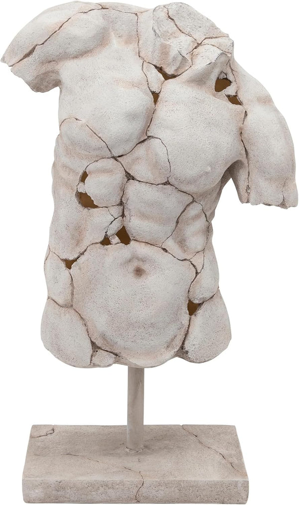 25" Resin Male Torso Sculpture | Modern Decorative Figurine