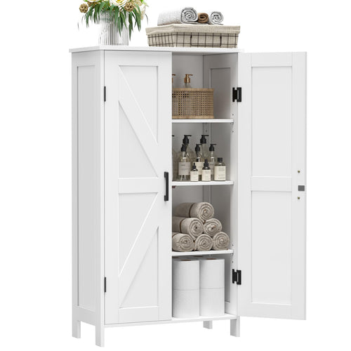 Farmhouse Storage Cabinet with Barn Doors and Adjustable Shelves