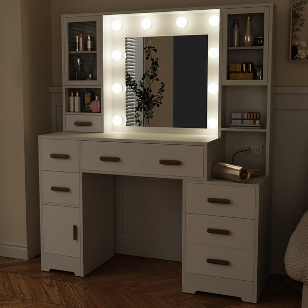 Makeup Vanity Desk with Mirror & Lights