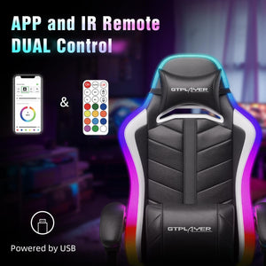 Gaming Chair with RGB LED Lights & Bluetooth Speakers