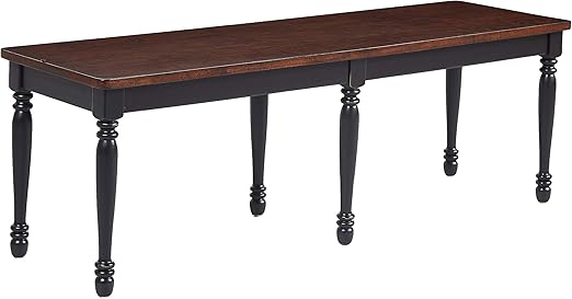 Wood Dining Bench with Turned Legs