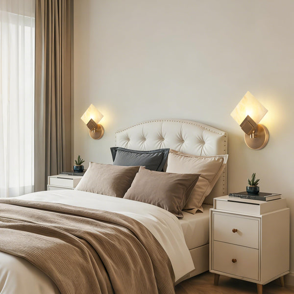 Natural Marble Wall Sconces – Hardwired Modern Wall Light