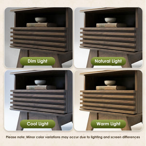Fluted Nightstand with Drawer and Open Shelf, Set of 2