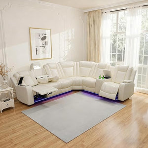 Power Reclining Sectional Sofa with LED & Wireless Charging