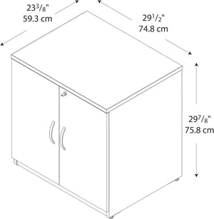 2-Door Wood Storage Cabinet with Lock & Adjustable Shelf