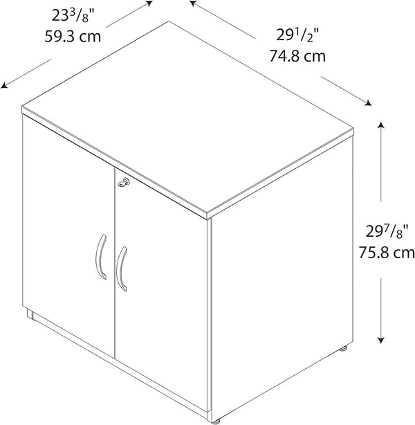 2-Door Wood Storage Cabinet with Lock & Adjustable Shelf