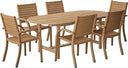 7-Piece Oval Teak Outdoor Dining Set