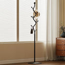 Metal Coat Rack Freestanding with 8 Hooks and Rectangular Base