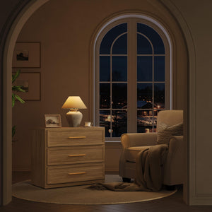 Oversized Nightstand Set of 2 with 3-Drawer Storage