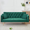 71" Convertible Velvet Sofa Bed Futon with Adjustable Backrest & Chrome Legs