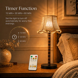Bamboo Rechargeable LED Table Lamp with Remote