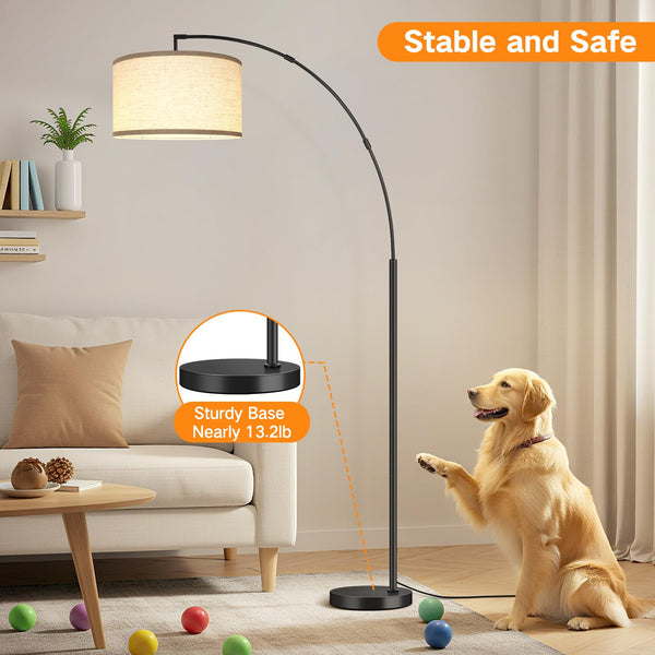 81" Arc Floor Lamp with Remote Control & Foot Switch