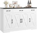 55" Farmhouse Buffet Cabinet with Drawers, Doors & Shelves