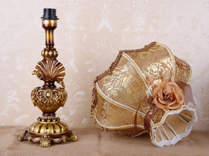 Victorian Handmade Fabric Table Lamp with Resin Base