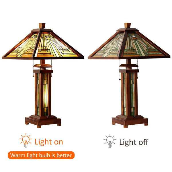 Tiffany Stained Glass Table Lamp – Amber Brown