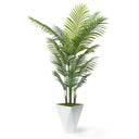 Artificial Palm Tree 6FT with White Planter – Indoor Faux Tropical Plant