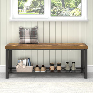Entryway Storage Bench with Shoe Rack – 2-Tier & 3-Tier
