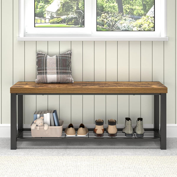 Entryway Storage Bench with Shoe Rack – 2-Tier & 3-Tier