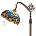 Tiffany Floor Lamp Blue Dragonfly Stained Glass 64-Inch Adjustable