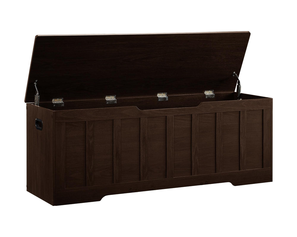 Extra Large Storage Chest Bench with Safety Hinges – 51.2" Wooden Trunk