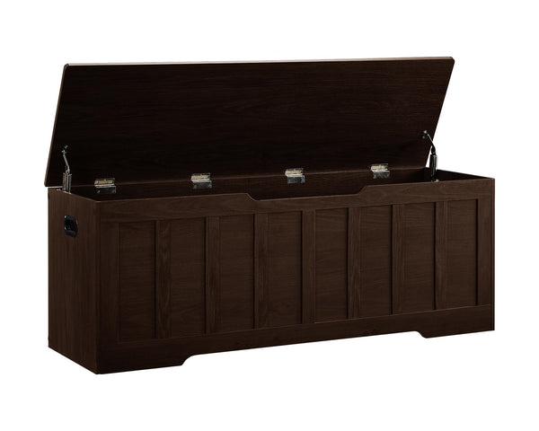 Extra Large Storage Chest Bench with Safety Hinges – 51.2" Wooden Trunk