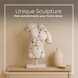 25" Resin Male Torso Sculpture | Modern Decorative Figurine