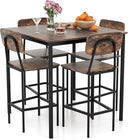 5-Piece Counter Height Dining Table Set with 4 Bar Stools