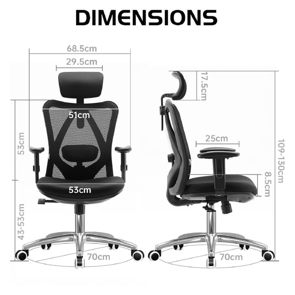 High Back Ergonomic Mesh Office Chair with Adjustable Headrest & Lumbar Support