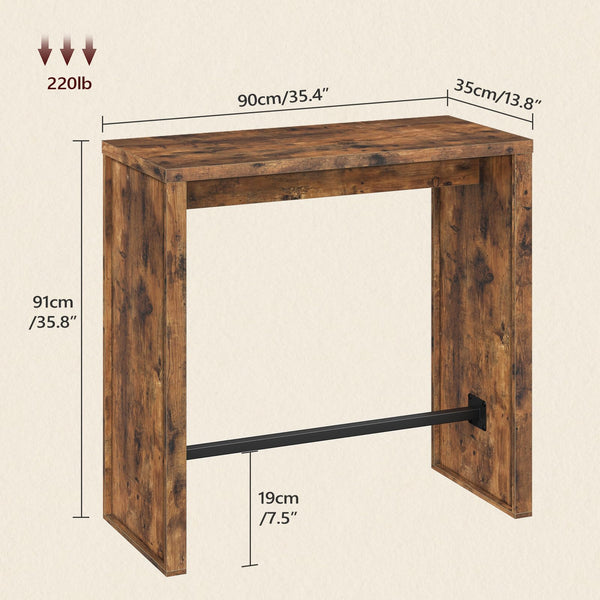 Industrial Bar Table with Footrest
