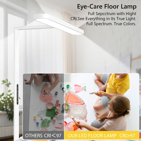 60W LED Dimmable Floor Lamp – Full Spectrum Eye-Care