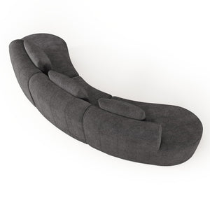 Modular Cloud Sectional Sofa – Curved Chenille, No Assembly