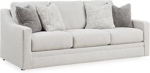 Contemporary Light Gray Loveseat with Accent Pillows