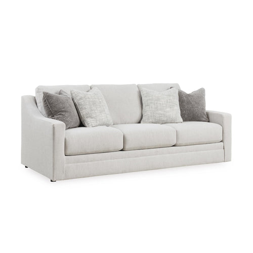 Contemporary Light Gray Sofa with Accent Pillows