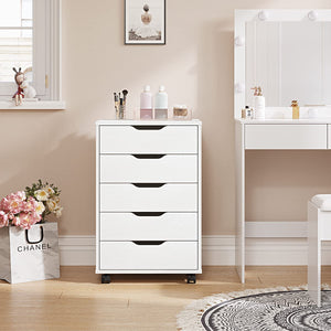 5-Drawer Mobile File Cabinet with Wheels