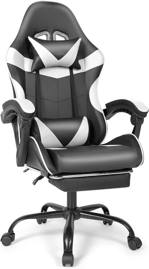 Ergonomic Gaming Chair with Footrest & Reclining Backrest