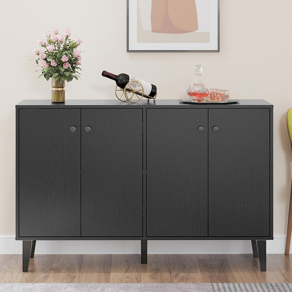 4-Door Wood Sideboard Buffet Cabinet