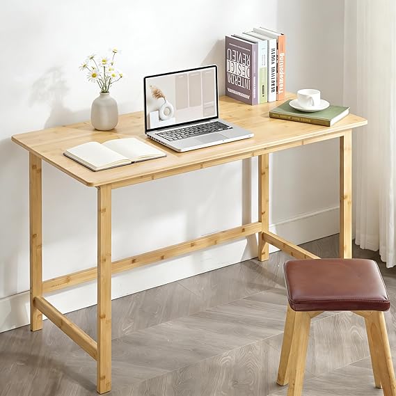 Bamboo Computer Desk with 2 Drawers