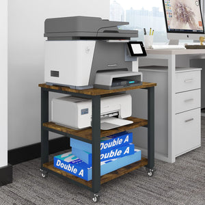 3-Tier Rolling Printer Cart with Storage
